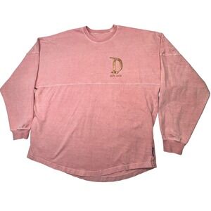Disney Spirit Jersey Disneyland Pink Gold Logo Oversized Long Sleeve Tee Size S